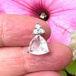 BRAND NEW Rose Quartz Pendant, Sterling Silver